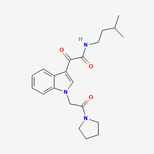 molecular formula C21H27N3O3 B2638275 N-(3-methylbutyl)-2-oxo-2-[1-(2-oxo-2-pyrrolidin-1-ylethyl)indol-3-yl]acetamide CAS No. 872848-94-7