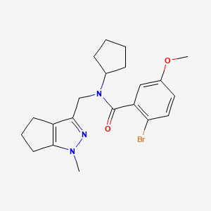 2-bromo-N-cyclopentyl-5-methoxy-N-((1-methyl-1,4,5,6-tetrahydrocyclopenta[c]pyrazol-3-yl)methyl)benzamide