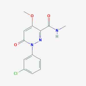 molecular formula C13H12ClN3O3 B2638293 1-(3-氯苯基)-4-甲氧基-N-甲基-6-氧代-1,6-二氢-3-吡啶甲酰胺 CAS No. 339030-52-3