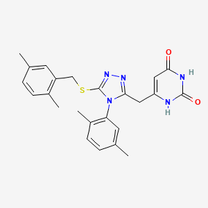 6-((5-((2,5-dimethylbenzyl)thio)-4-(2,5-dimethylphenyl)-4H-1,2,4-triazol-3-yl)methyl)pyrimidine-2,4(1H,3H)-dione