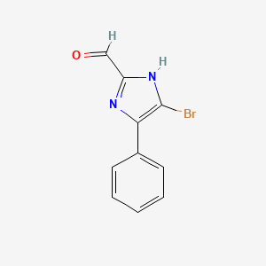 molecular formula C10H7BrN2O B2638310 5-Bromo-4-phenyl-1H-imidazole-2-carbaldehyde CAS No. 1781754-16-2