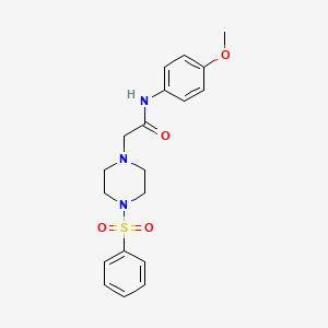 molecular formula C19H23N3O4S B2638311 2-[4-(苯磺酰基)哌嗪-1-基]-N-(4-甲氧基苯基)乙酰胺 CAS No. 700858-57-7