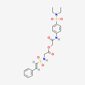 molecular formula C22H27N3O7S2 B2638313 [2-[4-(diethylsulfamoyl)anilino]-2-oxoethyl] 2-[[(E)-2-phenylethenyl]sulfonylamino]acetate CAS No. 1164507-96-3