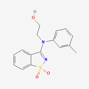 molecular formula C16H16N2O3S B2638319 2-[(1,1-Dioxido-1,2-benzothiazol-3-yl)(3-methylphenyl)amino]ethanol CAS No. 1432436-46-8