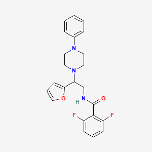 molecular formula C23H23F2N3O2 B2638330 2,6-difluoro-N-[2-(furan-2-yl)-2-(4-phenylpiperazin-1-yl)ethyl]benzamide CAS No. 877631-50-0