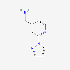 molecular formula C9H10N4 B2638331 [2-(1H-pyrazol-1-yl)pyridin-4-yl]methanamine CAS No. 1052557-59-1