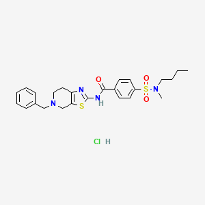 molecular formula C25H31ClN4O3S2 B2638335 盐酸N-(5-苄基-4,5,6,7-四氢噻唑并[5,4-c]吡啶-2-基)-4-(N-丁基-N-甲基磺酰胺基)苯甲酰胺 CAS No. 1190001-59-2