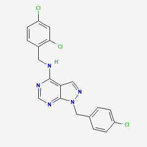 molecular formula C19H14Cl3N5 B2638336 1-(4-氯苄基)-N-(2,4-二氯苄基)-1H-吡唑并[3,4-d]嘧啶-4-胺 CAS No. 537012-37-6