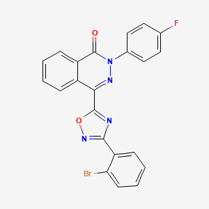 molecular formula C22H12BrFN4O2 B2638348 4-[3-(2-溴苯基)-1,2,4-恶二唑-5-基]-2-(4-氟苯基)酞嗪-1(2H)-酮 CAS No. 1291857-83-4