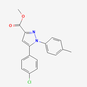 molecular formula C18H15ClN2O2 B2638369 methyl 5-(4-chlorophenyl)-1-(4-methylphenyl)-1H-pyrazole-3-carboxylate CAS No. 158941-37-8