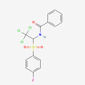 molecular formula C15H11Cl3FNO3S B2638371 N-[2,2,2-trichloro-1-(4-fluorophenyl)sulfonylethyl]benzamide CAS No. 867136-35-4