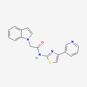 2-(1H-indol-1-yl)-N-(4-(pyridin-3-yl)thiazol-2-yl)acetamide