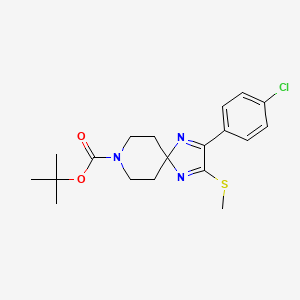 Tert-butyl 2-(4-chlorophenyl)-3-(methylthio)-1,4,8-triazaspiro[4.5]deca-1,3-diene-8-carboxylate