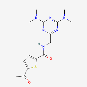 5-acetyl-N-((4,6-bis(dimethylamino)-1,3,5-triazin-2-yl)methyl)thiophene-2-carboxamide