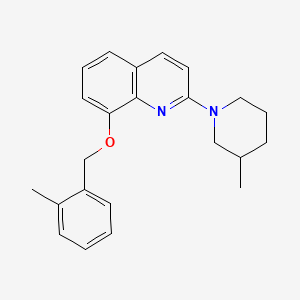 molecular formula C23H26N2O B2638379 8-((2-Methylbenzyl)oxy)-2-(3-methylpiperidin-1-yl)quinoline CAS No. 921854-96-8