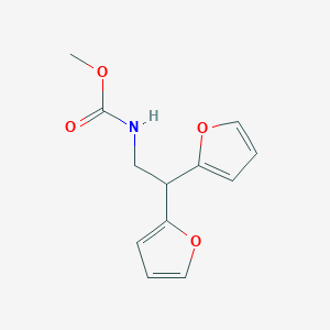 molecular formula C12H13NO4 B2638399 Methyl (2,2-di(furan-2-yl)ethyl)carbamate CAS No. 2319835-43-1