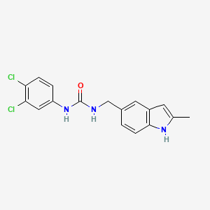 molecular formula C17H15Cl2N3O B2638407 1-(3,4-二氯苯基)-3-[(2-甲基-1H-吲哚-5-基)甲基]脲 CAS No. 892474-50-9