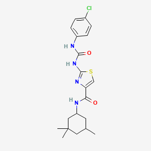 2-(3-(4-chlorophenyl)ureido)-N-(3,3,5-trimethylcyclohexyl)thiazole-4-carboxamide