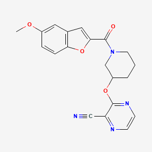 3-((1-(5-Methoxybenzofuran-2-carbonyl)piperidin-3-yl)oxy)pyrazine-2-carbonitrile
