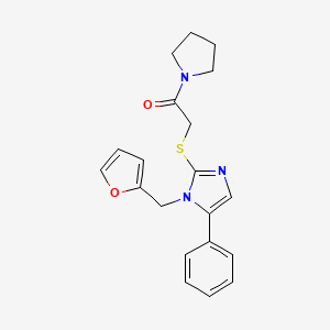 2-((1-(furan-2-ylmethyl)-5-phenyl-1H-imidazol-2-yl)thio)-1-(pyrrolidin-1-yl)ethanone