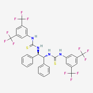 molecular formula C32H22F12N4S2 B2638439 Thiourea, N,N''-[(1R,2R)-1,2-diphenyl-1,2-ethanediyl]bis[N'-[3,5-bis(trifluoromethyl)phenyl]- CAS No. 1012051-90-9