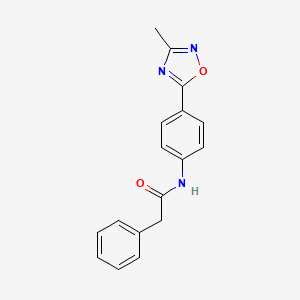 molecular formula C17H15N3O2 B2638451 N-(4-(3-methyl-1,2,4-oxadiazol-5-yl)phenyl)-2-phenylacetamide CAS No. 1226429-34-0