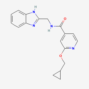 molecular formula C18H18N4O2 B2638455 N-((1H-benzo[d]imidazol-2-yl)methyl)-2-(cyclopropylmethoxy)isonicotinamide CAS No. 2034443-83-7
