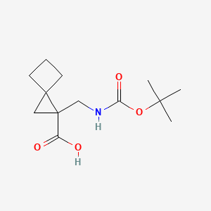 molecular formula C13H21NO4 B2638456 1-(((tert-Butoxycarbonyl)amino)methyl)spiro[2.3]hexane-1-carboxylic acid CAS No. 2138565-56-5