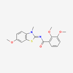molecular formula C18H18N2O4S B2638458 (E)-2,3-dimethoxy-N-(6-methoxy-3-methylbenzo[d]thiazol-2(3H)-ylidene)benzamide CAS No. 895442-14-5