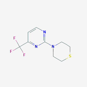 molecular formula C9H10F3N3S B2638488 4-(4-(三氟甲基)嘧啶-2-基)硫代吗啉 CAS No. 2034461-77-1