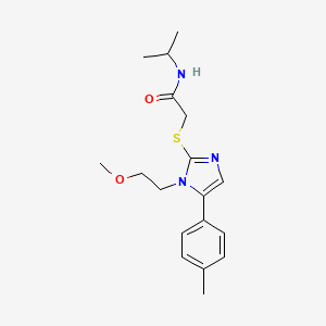 molecular formula C18H25N3O2S B2638489 N-isopropyl-2-((1-(2-methoxyethyl)-5-(p-tolyl)-1H-imidazol-2-yl)thio)acetamide CAS No. 1207039-91-5