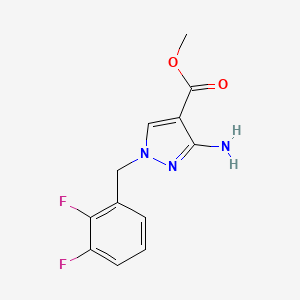 molecular formula C12H11F2N3O2 B2638518 methyl 3-amino-1-(2,3-difluorobenzyl)-1H-pyrazole-4-carboxylate CAS No. 1856031-30-5