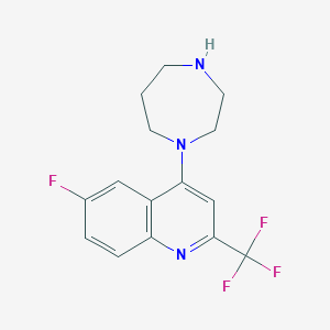molecular formula C15H15F4N3 B2638528 4-(1,4-二氮杂环庚-1-基)-6-氟-2-(三氟甲基)喹啉 CAS No. 541539-67-7
