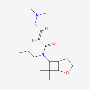 molecular formula C17H30N2O2 B2638533 (E)-4-(Dimethylamino)-N-(7,7-dimethyl-2-oxabicyclo[3.2.0]heptan-6-yl)-N-propylbut-2-enamide CAS No. 2411322-70-6