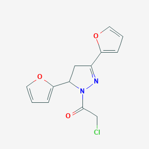 1-[3,5-Bis(furan-2-yl)-3,4-dihydropyrazol-2-yl]-2-chloroethanone
