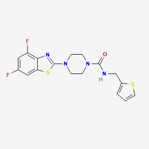 molecular formula C17H16F2N4OS2 B2638543 4-(4,6-二氟苯并[d]噻唑-2-基)-N-(噻吩-2-基甲基)哌嗪-1-甲酰胺 CAS No. 1203224-03-6