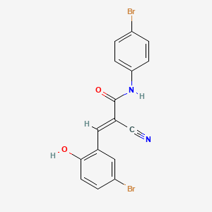 molecular formula C16H10Br2N2O2 B2638552 (2E)-3-(5-bromo-2-hydroxyphenyl)-N-(4-bromophenyl)-2-cyanoprop-2-enamide CAS No. 359007-01-5