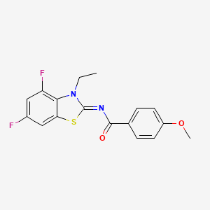 N-(3-ethyl-4,6-difluoro-1,3-benzothiazol-2-ylidene)-4-methoxybenzamide