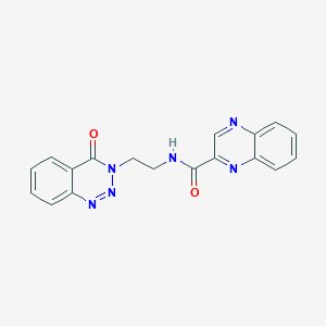 molecular formula C18H14N6O2 B2638564 N-(2-(4-oxobenzo[d][1,2,3]triazin-3(4H)-yl)ethyl)quinoxaline-2-carboxamide CAS No. 2034459-74-8