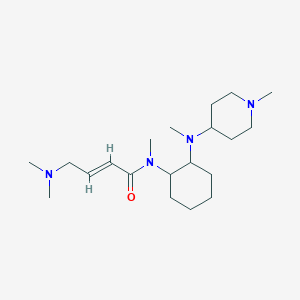 molecular formula C20H38N4O B2638576 (E)-4-(Dimethylamino)-N-methyl-N-[2-[methyl-(1-methylpiperidin-4-yl)amino]cyclohexyl]but-2-enamide CAS No. 2411327-39-2