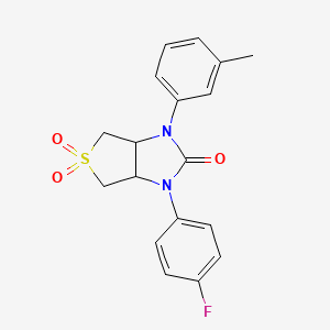 molecular formula C18H17FN2O3S B2638584 1-(4-氟苯基)-3-(间甲苯基)四氢-1H-噻吩并[3,4-d]咪唑-2(3H)-酮 5,5-二氧化物 CAS No. 831237-01-5