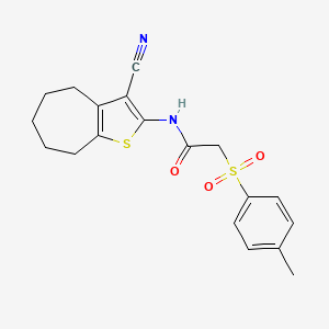 N-(3-cyano-5,6,7,8-tetrahydro-4H-cyclohepta[b]thiophen-2-yl)-2-tosylacetamide