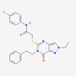 N-(4-chlorophenyl)-2-((2-ethyl-7-oxo-6-phenethyl-6,7-dihydro-2H-pyrazolo[4,3-d]pyrimidin-5-yl)thio)acetamide