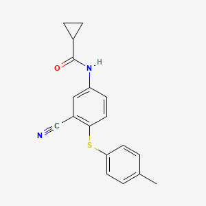 N-{3-cyano-4-[(4-methylphenyl)sulfanyl]phenyl}cyclopropanecarboxamide