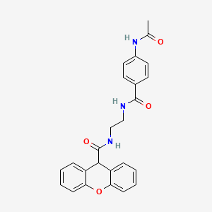 molecular formula C25H23N3O4 B2638608 N-(2-(4-acetamidobenzamido)ethyl)-9H-xanthene-9-carboxamide CAS No. 1021137-10-9
