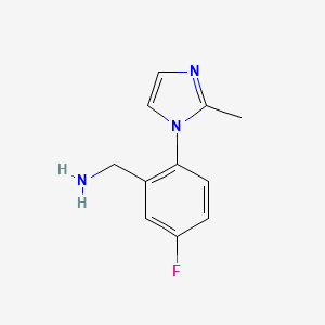 molecular formula C11H12FN3 B2638610 (5-Fluoro-2-(2-methyl-1H-imidazol-1-yl)phenyl)methanamine CAS No. 1096895-03-2