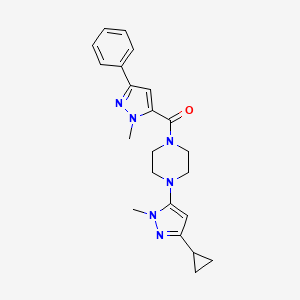 (4-(3-cyclopropyl-1-methyl-1H-pyrazol-5-yl)piperazin-1-yl)(1-methyl-3-phenyl-1H-pyrazol-5-yl)methanone