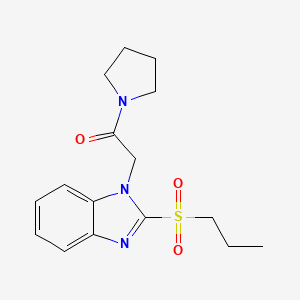 molecular formula C16H21N3O3S B2638619 2-(2-(propylsulfonyl)-1H-benzo[d]imidazol-1-yl)-1-(pyrrolidin-1-yl)ethanone CAS No. 886904-08-1