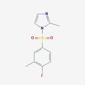 molecular formula C11H11FN2O2S B263862 1-[(4-fluoro-3-methylphenyl)sulfonyl]-2-methyl-1H-imidazole 