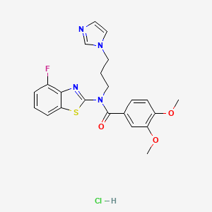 N-(3-(1H-imidazol-1-yl)propyl)-N-(4-fluorobenzo[d]thiazol-2-yl)-3,4-dimethoxybenzamide hydrochloride